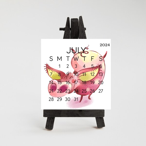 2024 Pig Calendar Etsy
