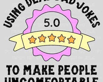 Funny Dad Jokes Badge, 5-Star Humor SVG PNG (Digital Download)