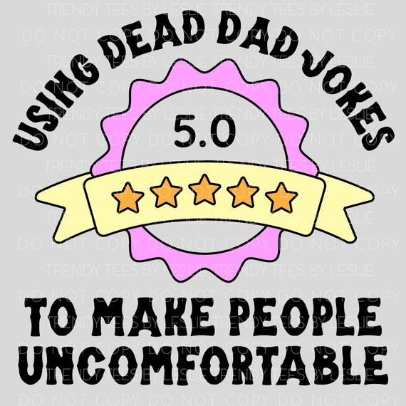 Funny Dad Jokes Badge, 5-Star Humor SVG PNG (Digital Download)