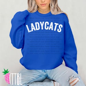 Ladycats Digital Download PNG | School Spirit Shirt Design | High School Mascot Pride Sublimation | Team Name Shirt Graphic | Team PNG