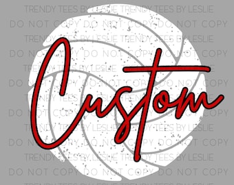 Custom Volleyball Design PNG, Game Day Graphics (Digital Download)