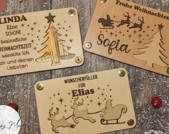 Personalisiertes Geldgeschenk Weihnachten - Digitale Dateien CDR svg dxf - Wunscherfüller -Geschenkkarte aus Holz