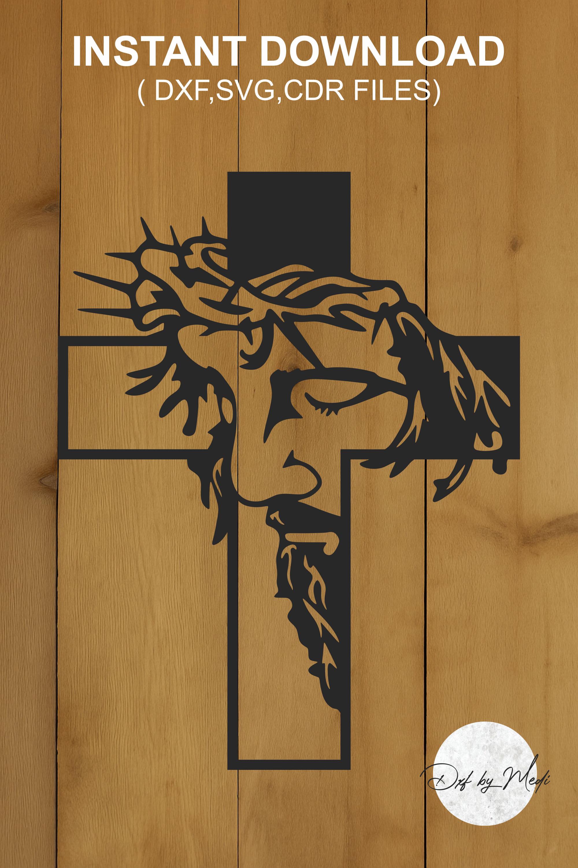 Jesus Face in Cross – Christian Laser Cut File DXF SVG CDR - Etsy