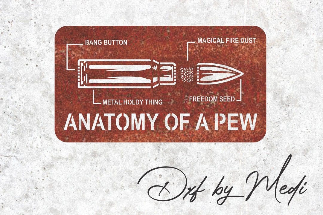 Anatomy of a Pew Wall Art Laser Cut File DXF