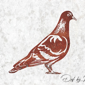 Pigeon Bird Clipart: CNC Plasma Laser Cut Files (DXF SVG)