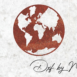 World Earth Map Wall Art: CNC Laser Cut File (DXF SVG)