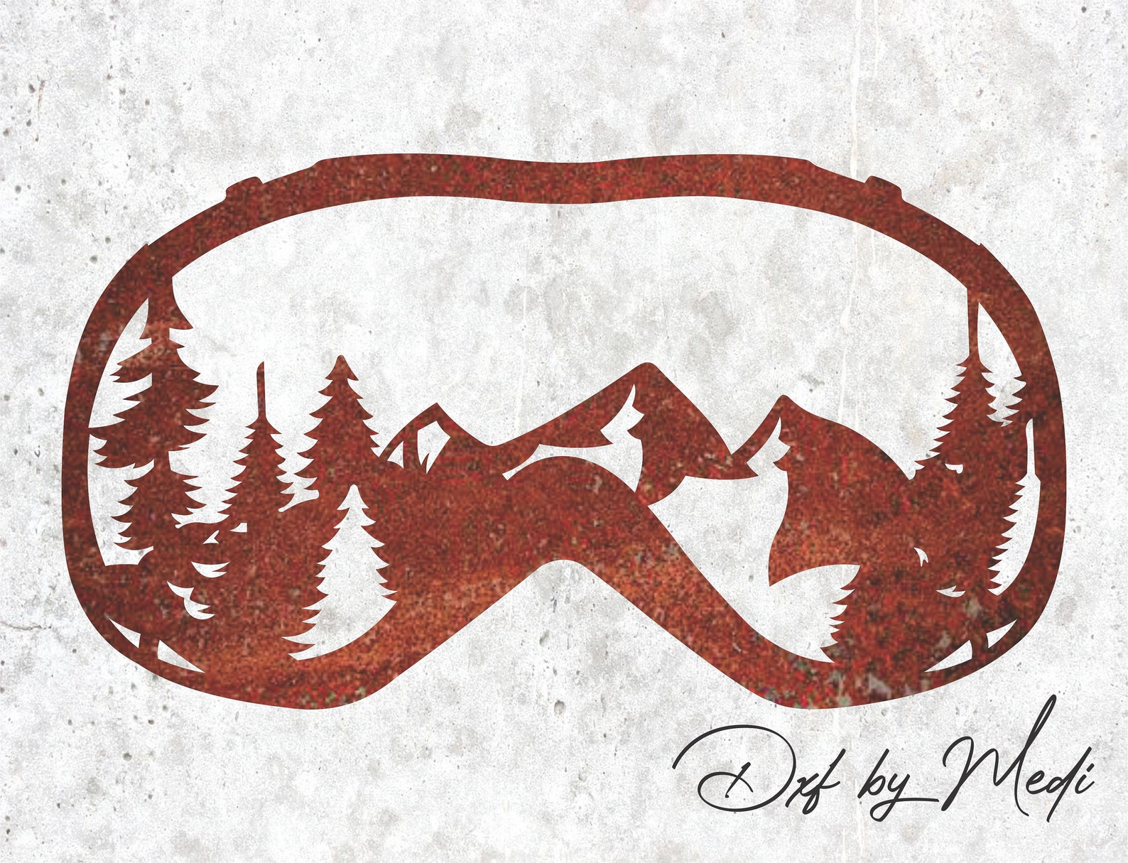 Ski Goggles Mountain Scene Wall Decor SVG DXF - CNC Laser Cut File - Etsy