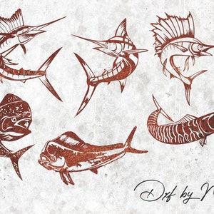 Marlin Fish Pack DXF- und SVG-Dateien - Perfekt für Laser-, Wasserstrahl- und Plasmaschneiden