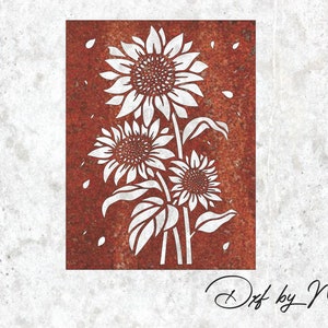Panneau Tournesols - fichiers DXF SVG pour fichier clipart plasma Cnc Laser jet d'eau prêt à découper
