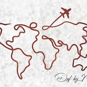 World Earth Map | DXF SVG File for CNC Plasma, Laser, and Waterjet Cutting