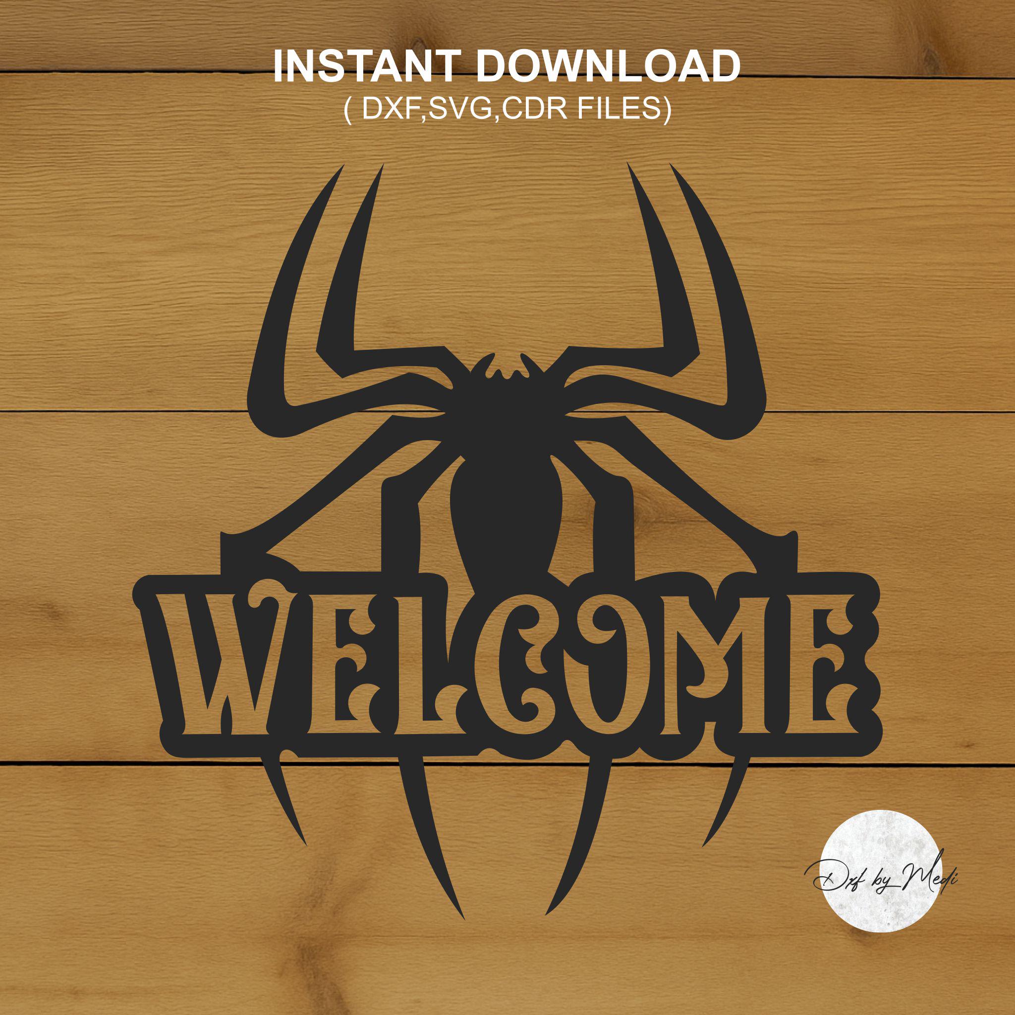 Welcome Spider Halloween- DXF SVG Files for Plasma Cnc Laser