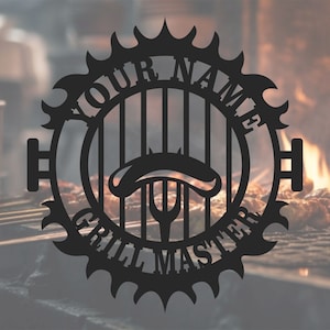 Personalized Grill Metal Art Sign: Custom BBQ Decor