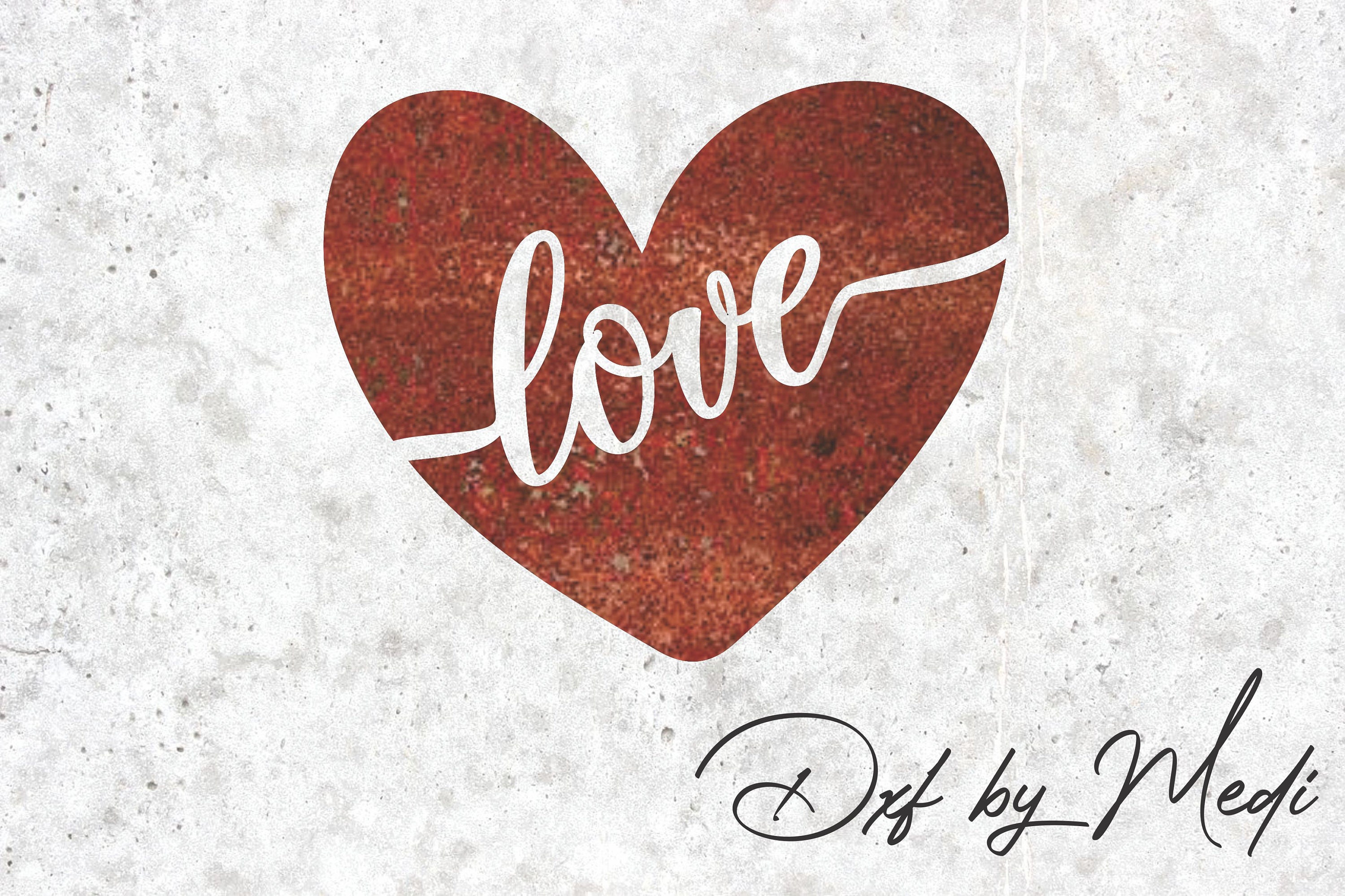 Love Heart SVG DXF File: CNC Laser Cut Design (digital Download