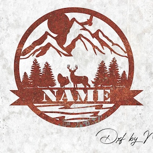 Deer and Turkey Outdoor Monogram DXF Files: Laser Cut Design (Instant Download)