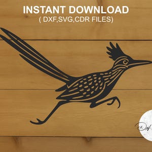Roadrunner SVG DXF | Bird Silhouette Laser Cut File | CNC Plasma Art