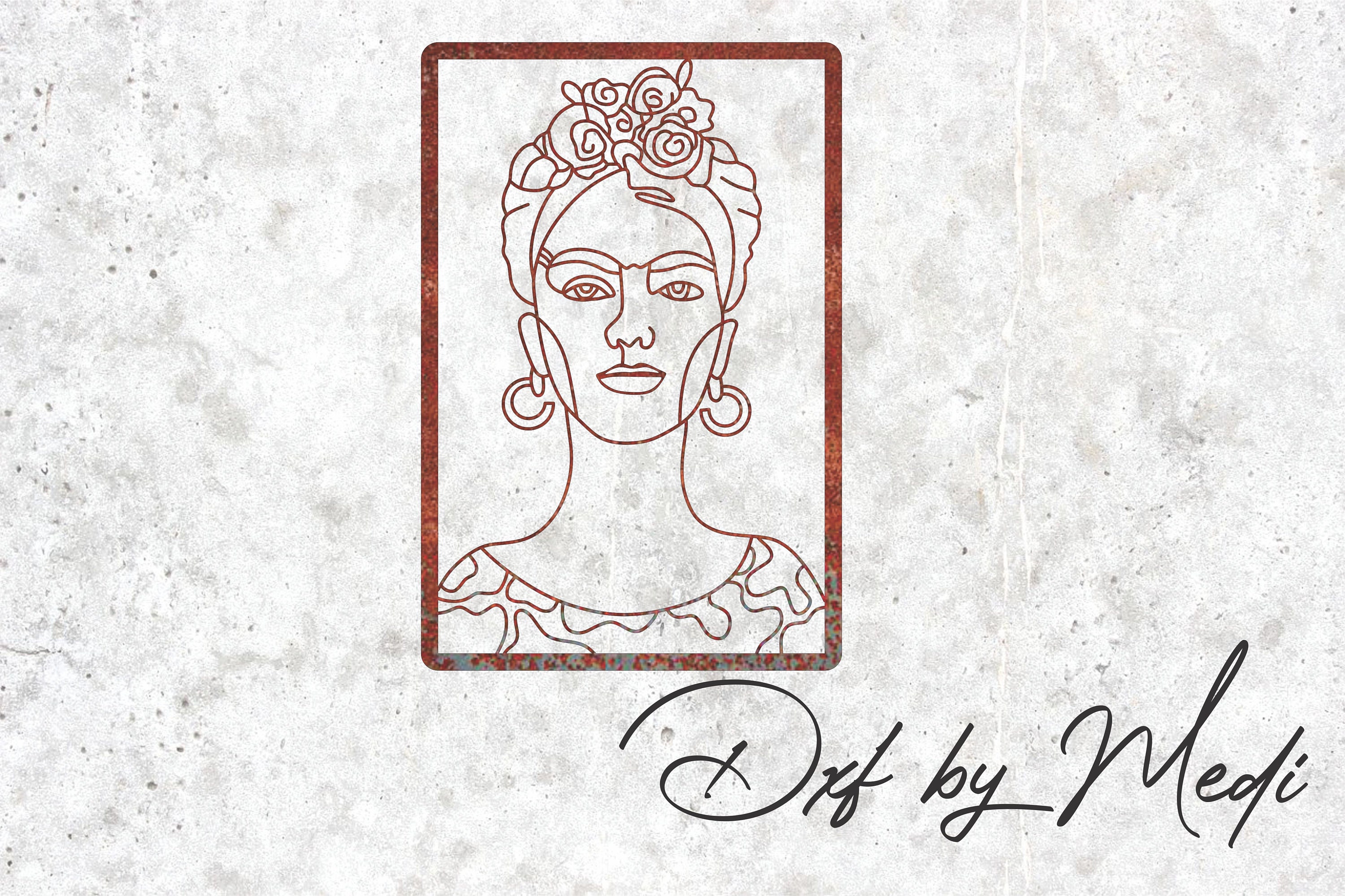 Frida Kahlo One Line Drawing: CNC Plasma SVG Laser Cut Files - Etsy