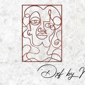one line drawing wall art- dxf files for cnc plasma- laser cut files svg one line design art for laser