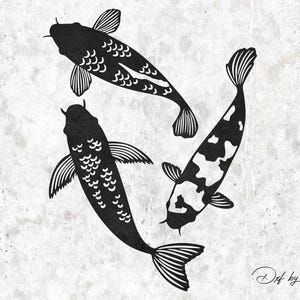 koi fish DXF & SVG Files | Ready-to-Cut for CNC, Laser, Plasma | Digital Clipart Download