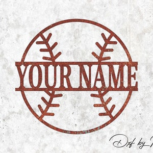 Znak z monogramem baseballowym: pliki wycinane laserowo CNC (DXF SVG)