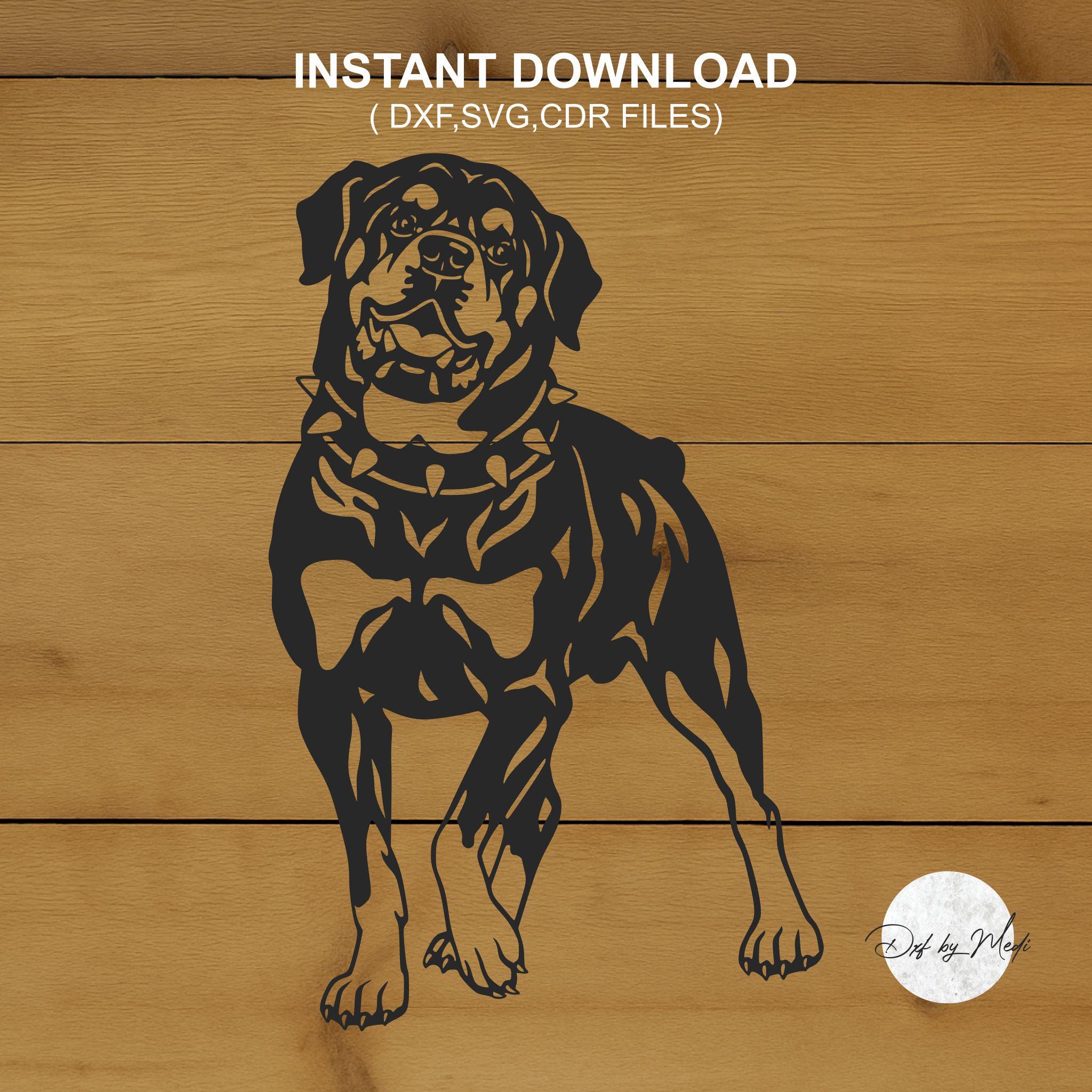 Rottweiler Dog SVG DXF File: CNC Laser Cut Pet Lover Decor