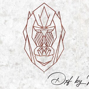 Geometric Polygon Gorilla: CNC Laser Cut File (DXF SVG)