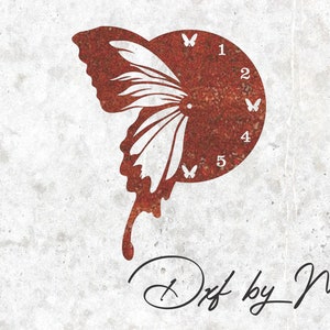 Papillon horloge murale fichier DXF pour découpe Laser et Plasma Cnc - fichiers SVG DXF prêt à couper