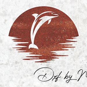 Delfin springen - Dxf -Svg-Dateien für das Laserschneiden - Küstendekor & DIY-Projekte Wandkunst