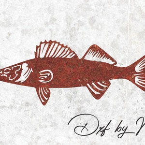 Walleye Fisch - DXF-SVG-Datei für CNC-Plasma-, Laser- und Wasserstrahlschneiden