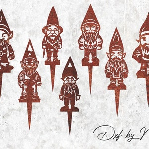 Gnome Stakes Pack DXF および SVG ファイル - CNC、レーザー切断、ウォータージェットに最適