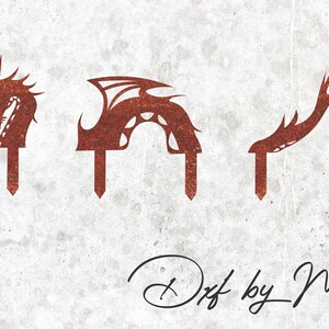 Dragon Yard Stakes Archivo DXF SVG para corte CNC por plasma, láser y chorro de agua - Garden Stakes