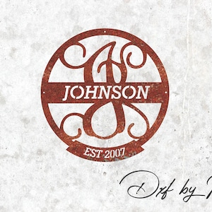 Split Monogram Letter Sign with Custom Name: CNC Plasma DXF Files