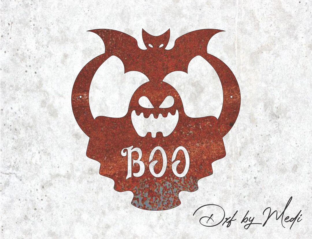 Halloween 'boo' Bat Design: CNC Plasma Laser Cut File (SVG/DXF) - Etsy