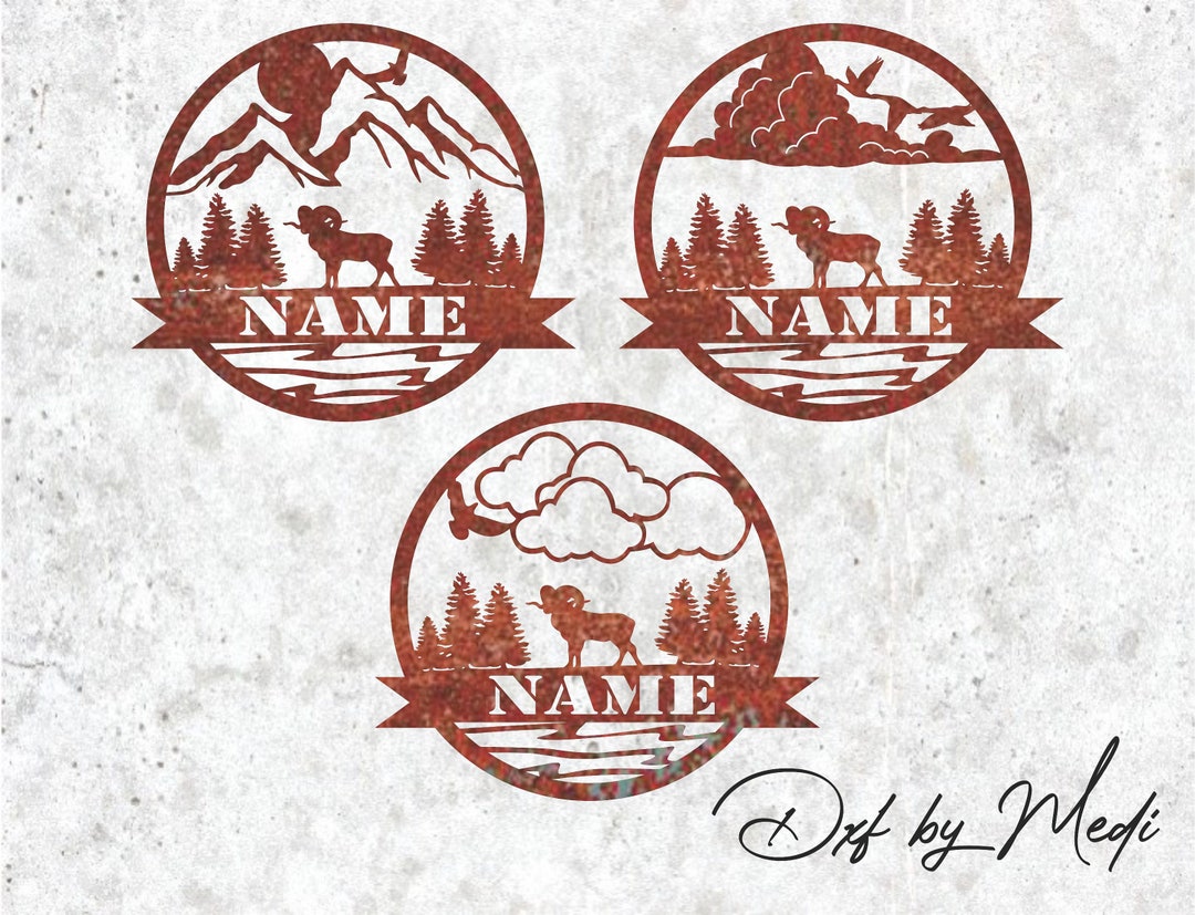 Personalized Ram Outdoor Monogram Pack - DXF SVG File for Cnc Plasma ...
