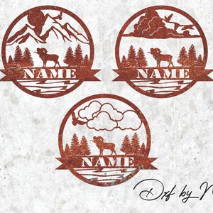 Personalized ram Outdoor Monogram pack - DXF SVG File for Cnc plasma laser Cutting