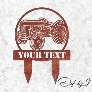 Custom Farm Tractor Sign SVG DXF Cdr | Personalized Name Metal Art Design | CNC Plasma, Laser Cut File | Rustic Farm Decor