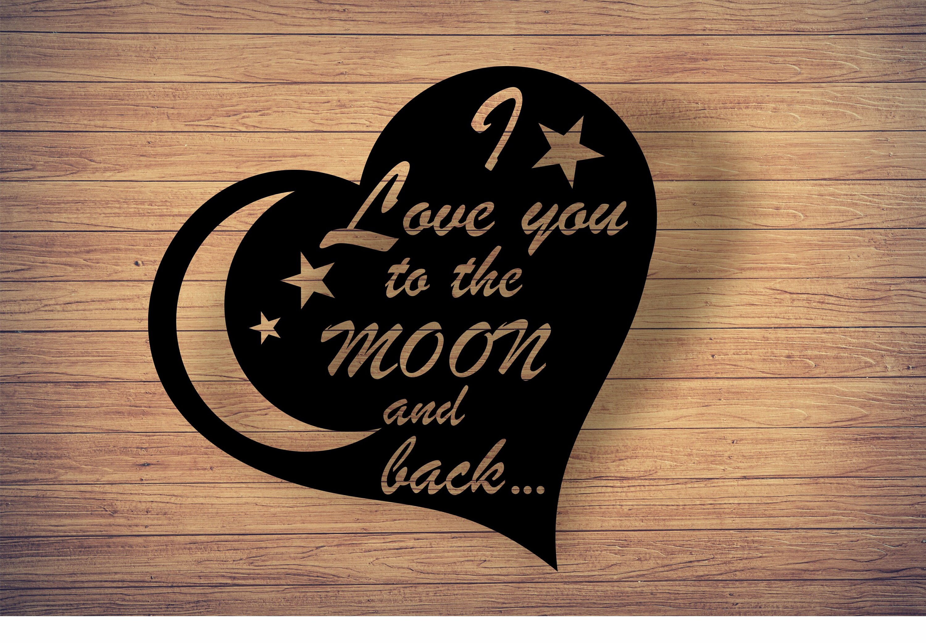 Targa In Metallo Con Scritta 'I Love You To The Moon And Back