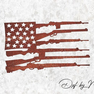 Rifles American flag - DXF SVG files for Plasma Cnc Laser Waterjet Ready to cut clipart file