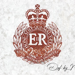 Logo van Australische Royal Engineers - DXF SVG-bestanden voor Plasma Cnc Laser Waterjet Klaar om clipartbestand te knippen