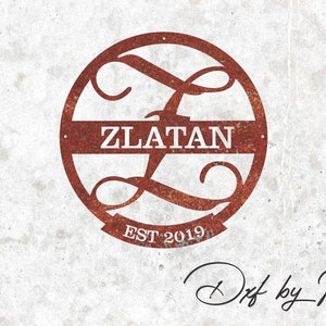 Custom Split Letter Monogram Sign: CNC Plasma Laser Cut Files (Letter Z)