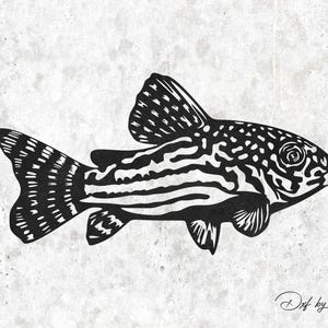 pleco fish DXF & SVG Files | Ready-to-Cut for CNC, Laser, Plasma | Digital Clipart Download
