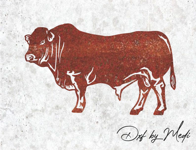 Bull Silhouette SVG: Farmhouse Wall Art, CNC Laser Cut (digital ...