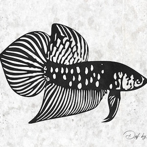 guppy fish DXF & SVG Files | Ready-to-Cut for CNC, Laser, Plasma | Digital Clipart Download