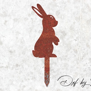 Bunny Garden Stake DXF SVG Cut File for CNC Plasma and Laser Cutting Waterjet Ready to cut - Easter gift