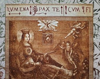 Saint Philomena Maple Wood Plaque Engraving Picture Icon