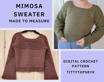 Mimosa Sweater Crochet Pattern (PDF ONLY)