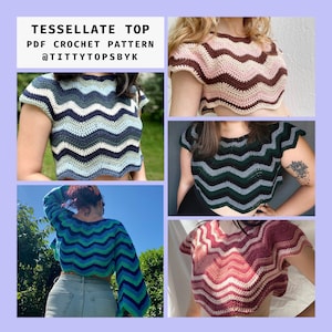 Wavy 3-in-one Crochet Tessellate Top/Dress Pattern (PDF ONLY)