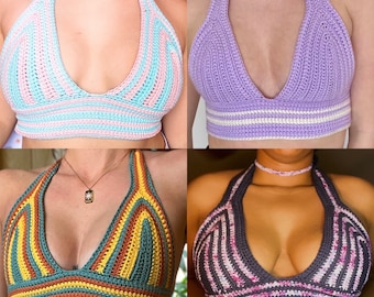 Striped Titty Top Halter Crochet Pattern (PDF ONLY)