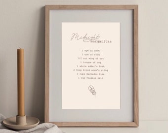Practical Magic Midnight Margaritas Digital Print LARGE, Practical Magic Art Print, Practical Magic Quote