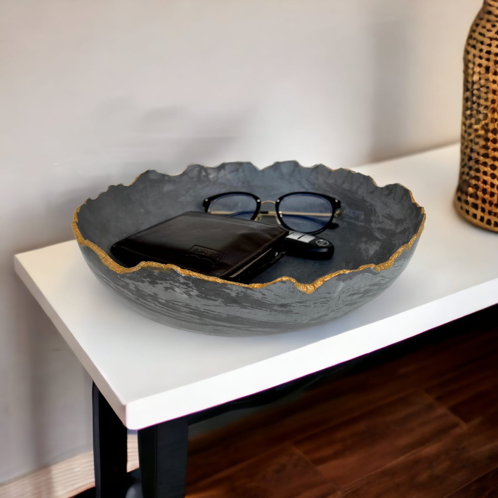 Large Concrete Bowl: Entryway Key Holder, Modern Centerpiece - Etsy