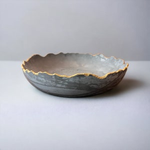 Large concrete bowl, cool bowl centerpiece, bowl for keys, key holder bowl